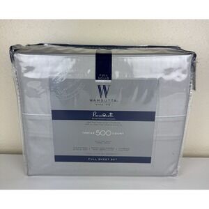 NEW WAMSUTTA 500 Thread Pima Cotton FULL Size Sheet Set In Silver Discounted